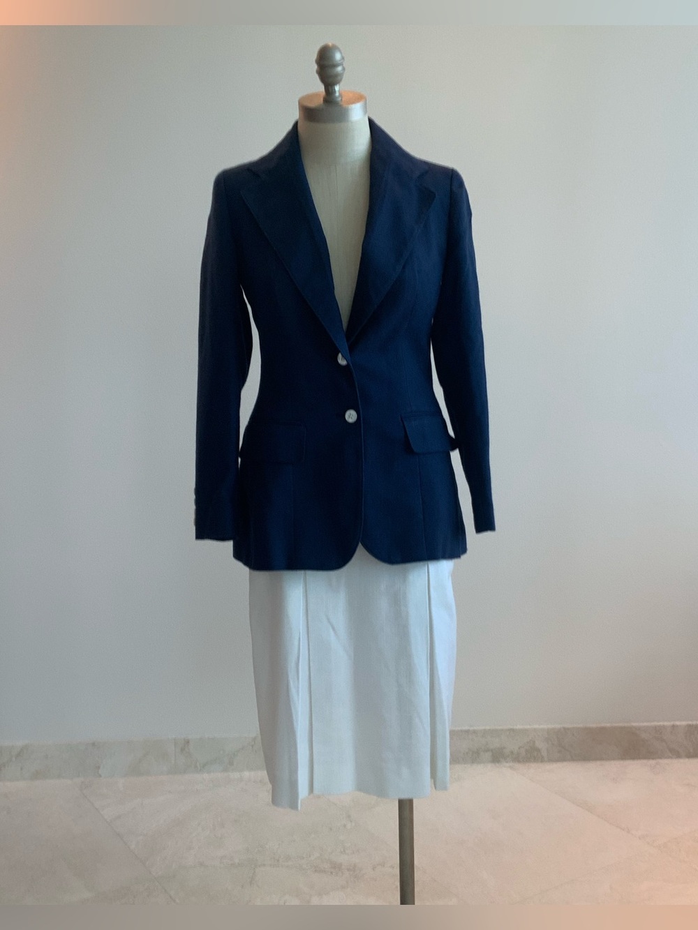 Classic Navy Women's Blazer - Tailored Evan Picone Jacket Sz Small